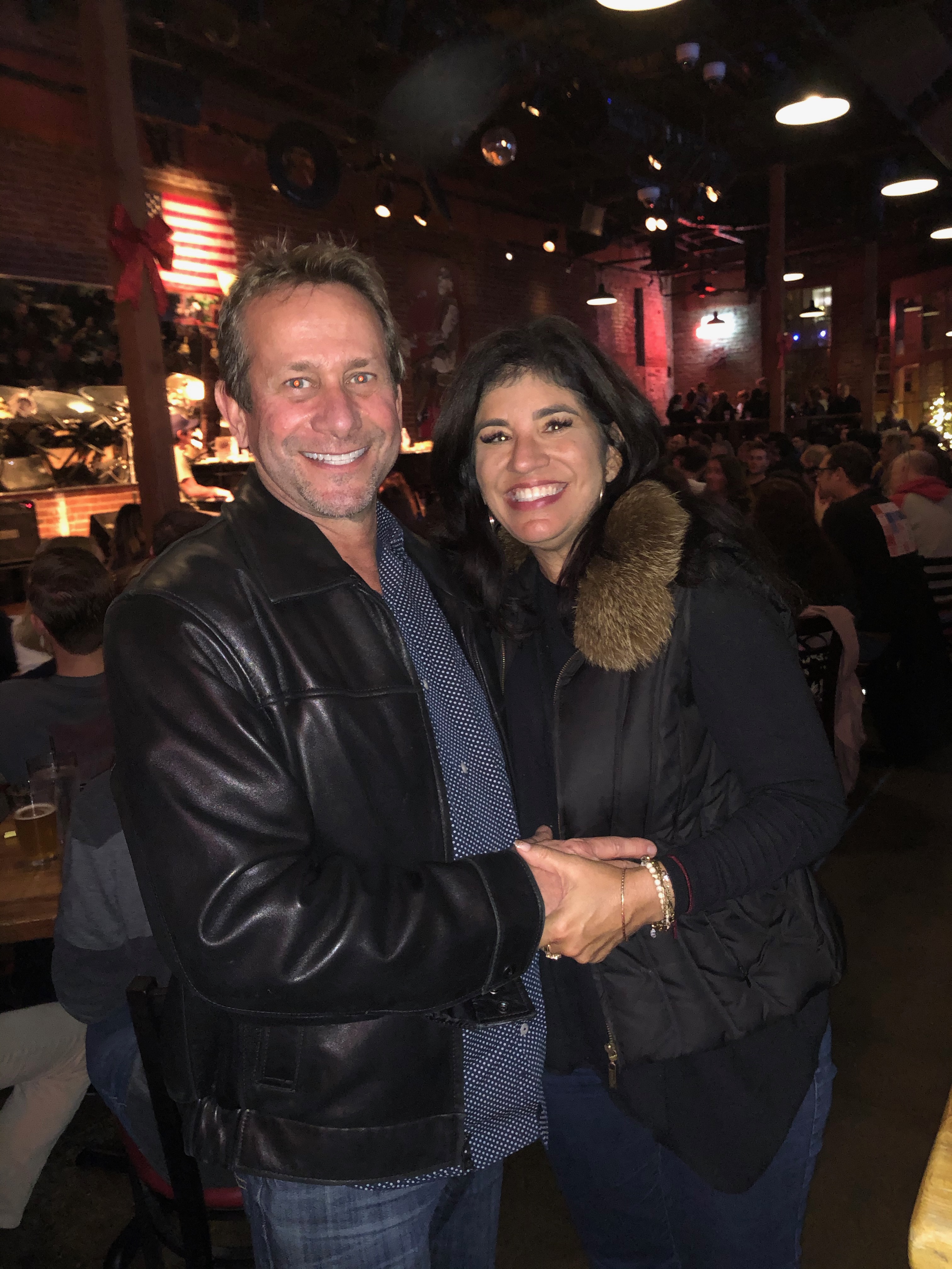 David and Kandi embracing on a night out